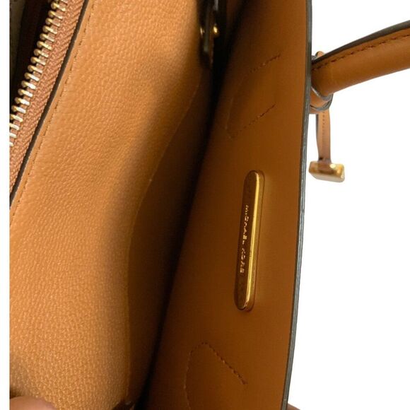 Michael Kors Brown Leather Satchel Bag with lock charm - Picture 12 of 14